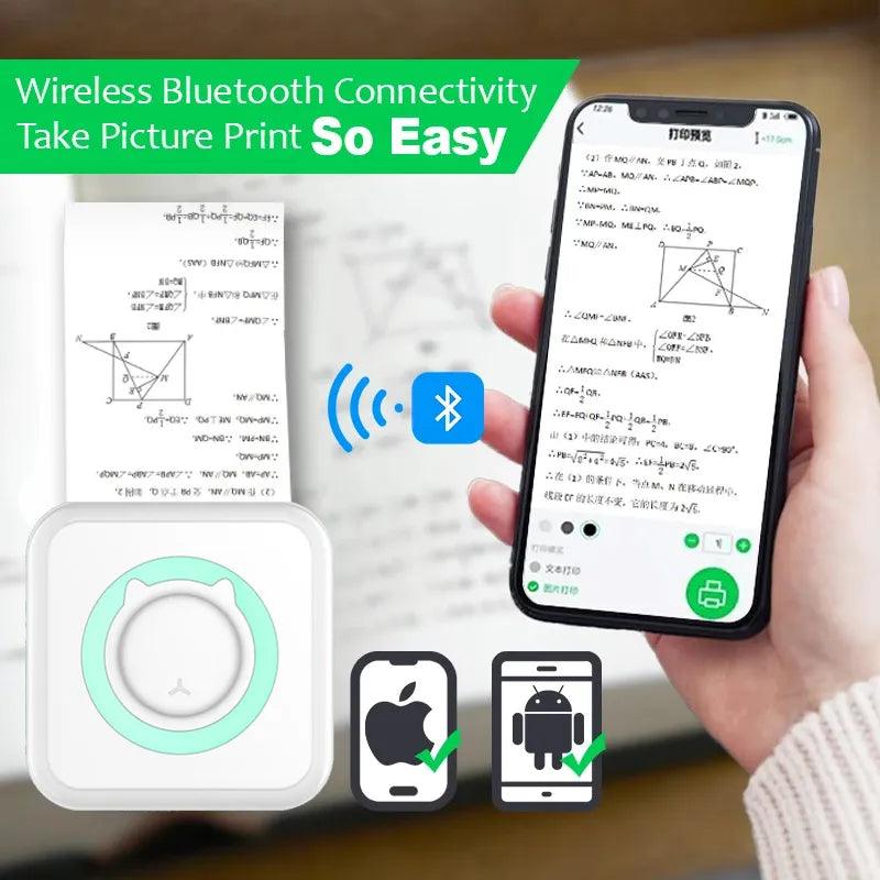 Portable Wireless Printer with 6 Rolls - DigitalBliss